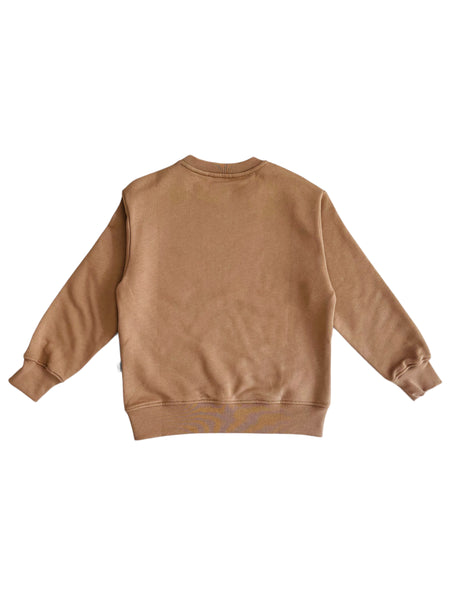 Felpa beige con logo per bambini
