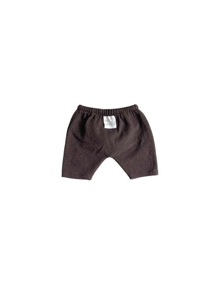 Pantalone moka con pompon per neonata