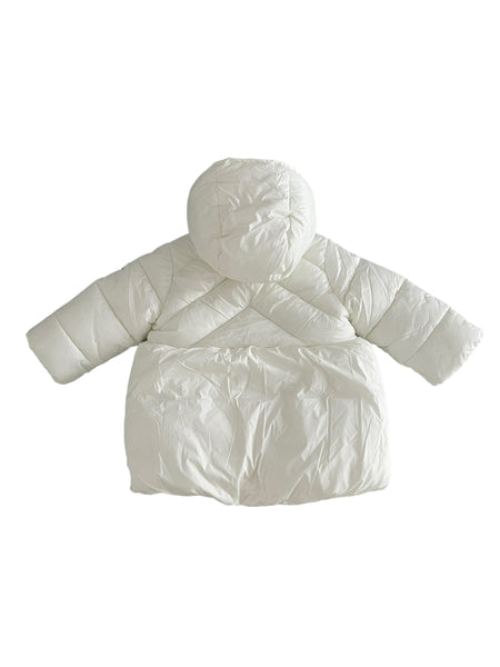 Piumino con cappuccio panna per neonata