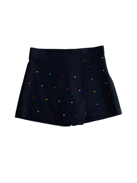 Short nero con strass per bambina