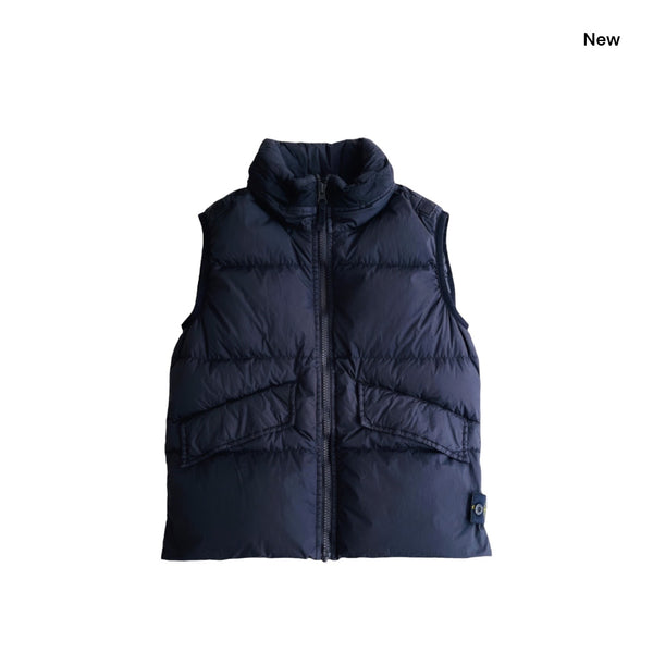 Gilet trapuntato nero con logo per bambino