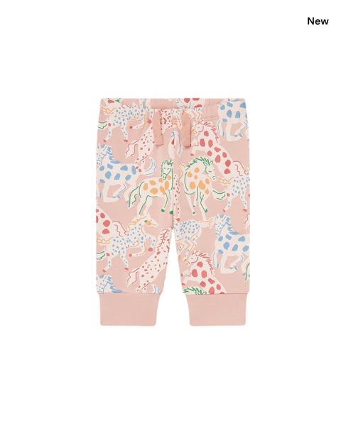 Pantalone rosa con stampa all over per neonata