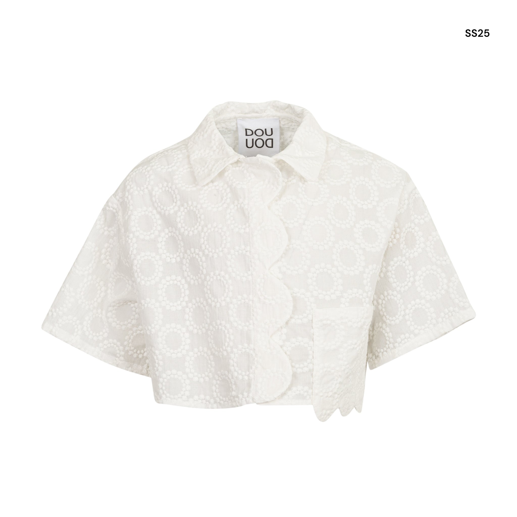 Camicia cropped bianca per bambina