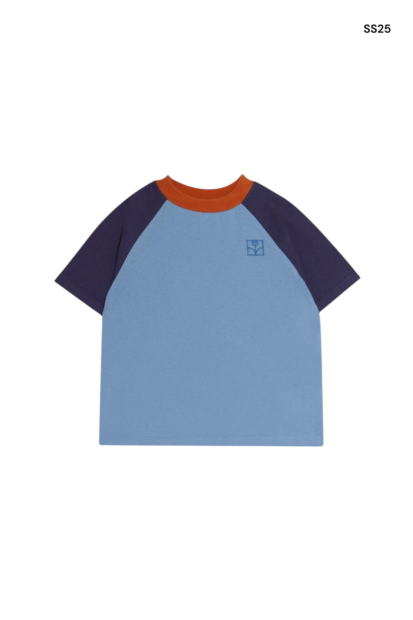 T-shirt color block blue per bambini