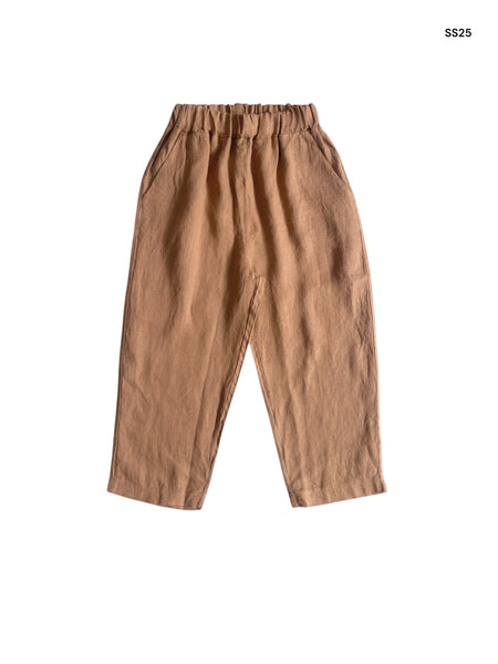 Pantalone in lino biscotto per bambino