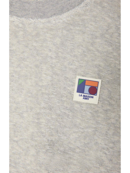 T-shirt in spugna grigio mélange per neonati e bambini