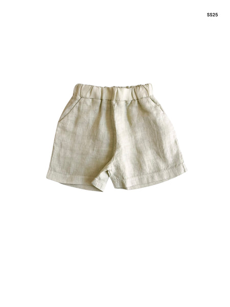 Bermuda in lino verde chiaro per neonato