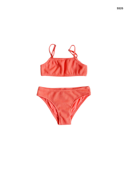 Bikini corallo fluo per bambina