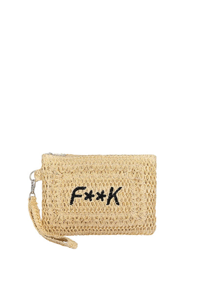 Pochette beige con logo per bambina