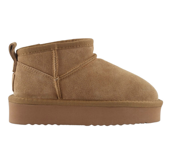 Stivale basso tan con suola platform per bambini