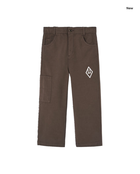 Pantalone noce con logo per bambini