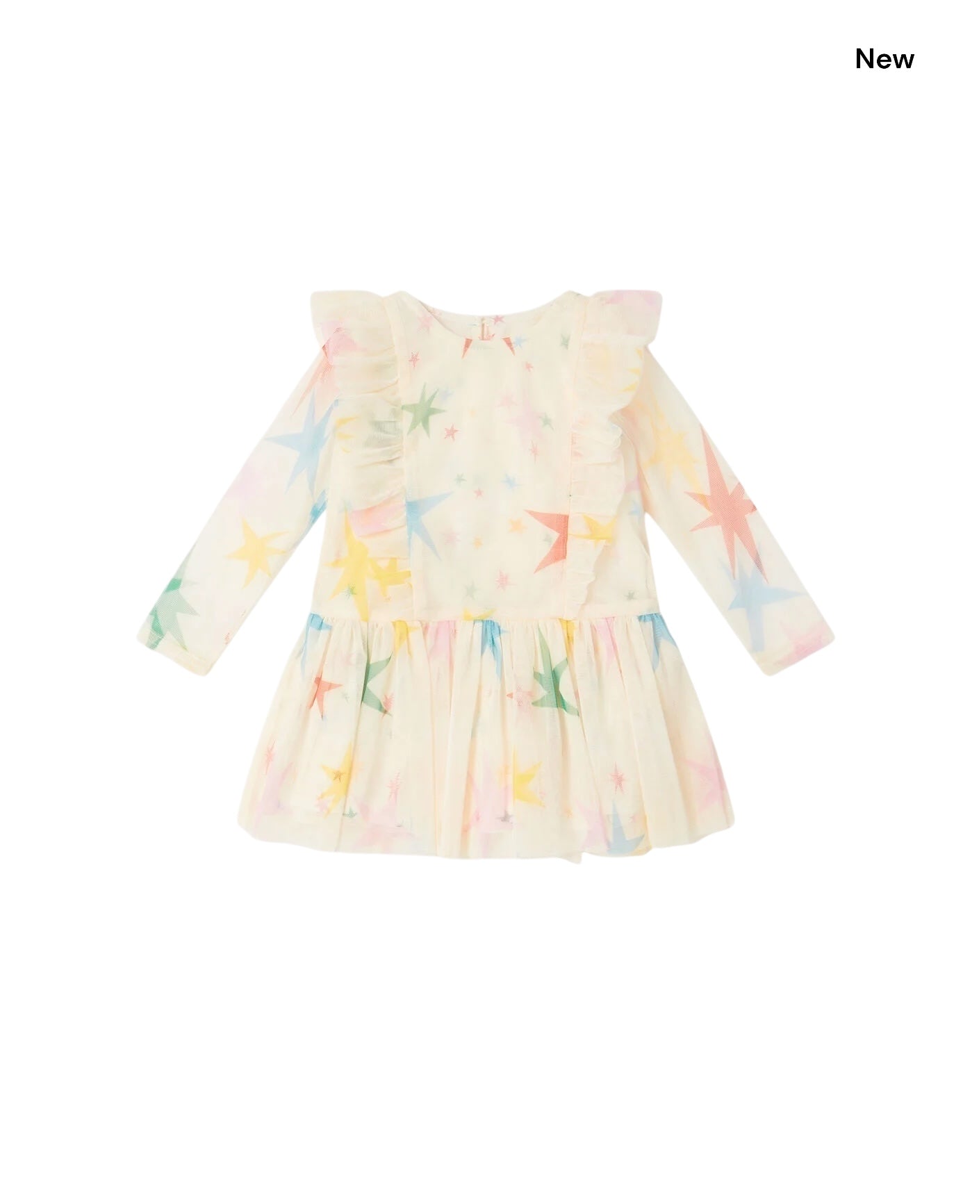 Abito in tulle con stelle multicolor per neonata