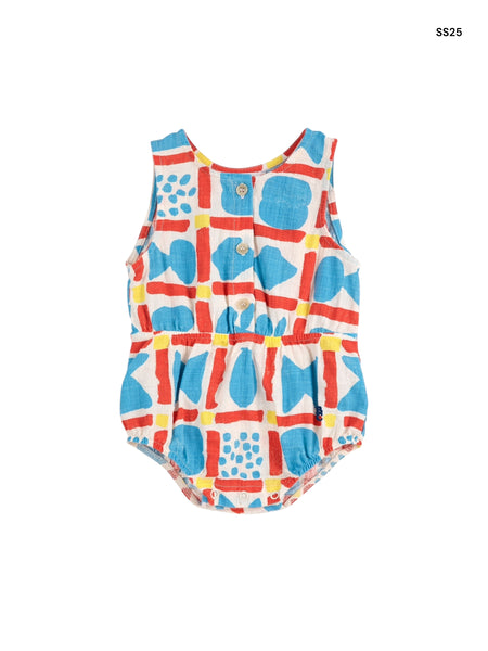 Tuta con stampa geometrica multicolor per neonati