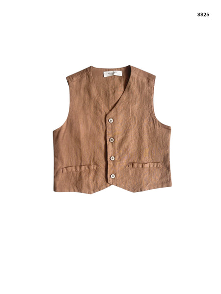 Gilet in lino biscotto per bambino