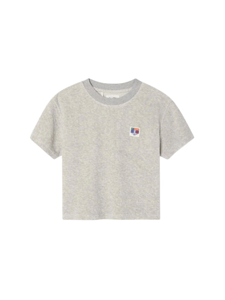 T-shirt in spugna grigio mélange per neonati e bambini