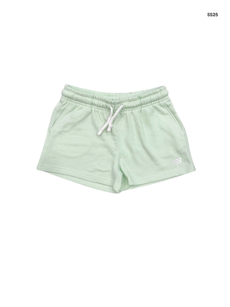 Short in felpa verde chiaro per bambina