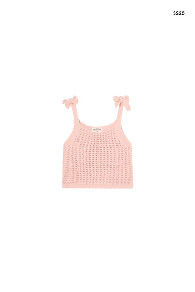 Top in maglia rosa per neonata
