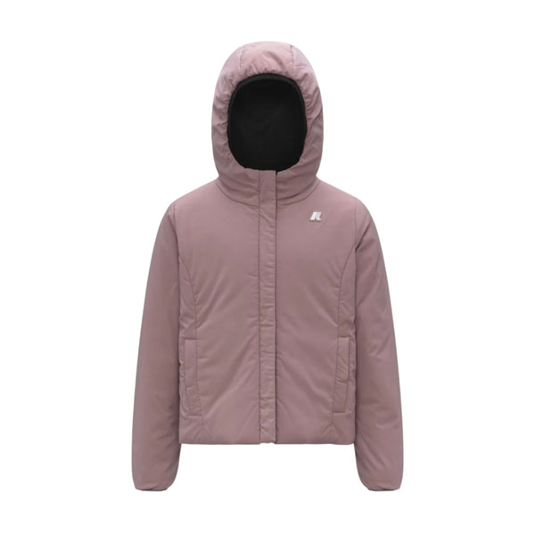 Giubbino nero e rosa reversibile per neonata e bambina