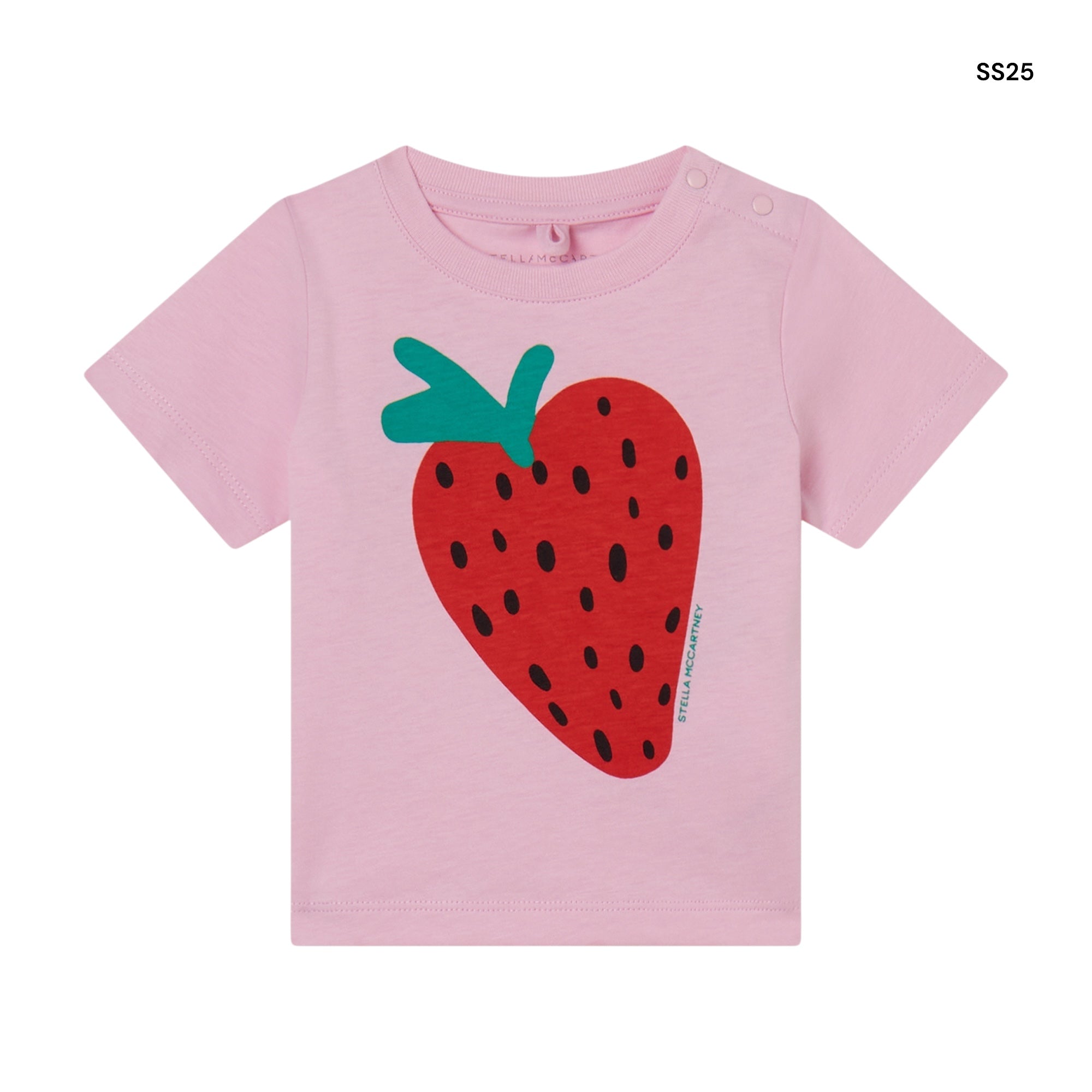 T-shirt rosa con fragola per neonata