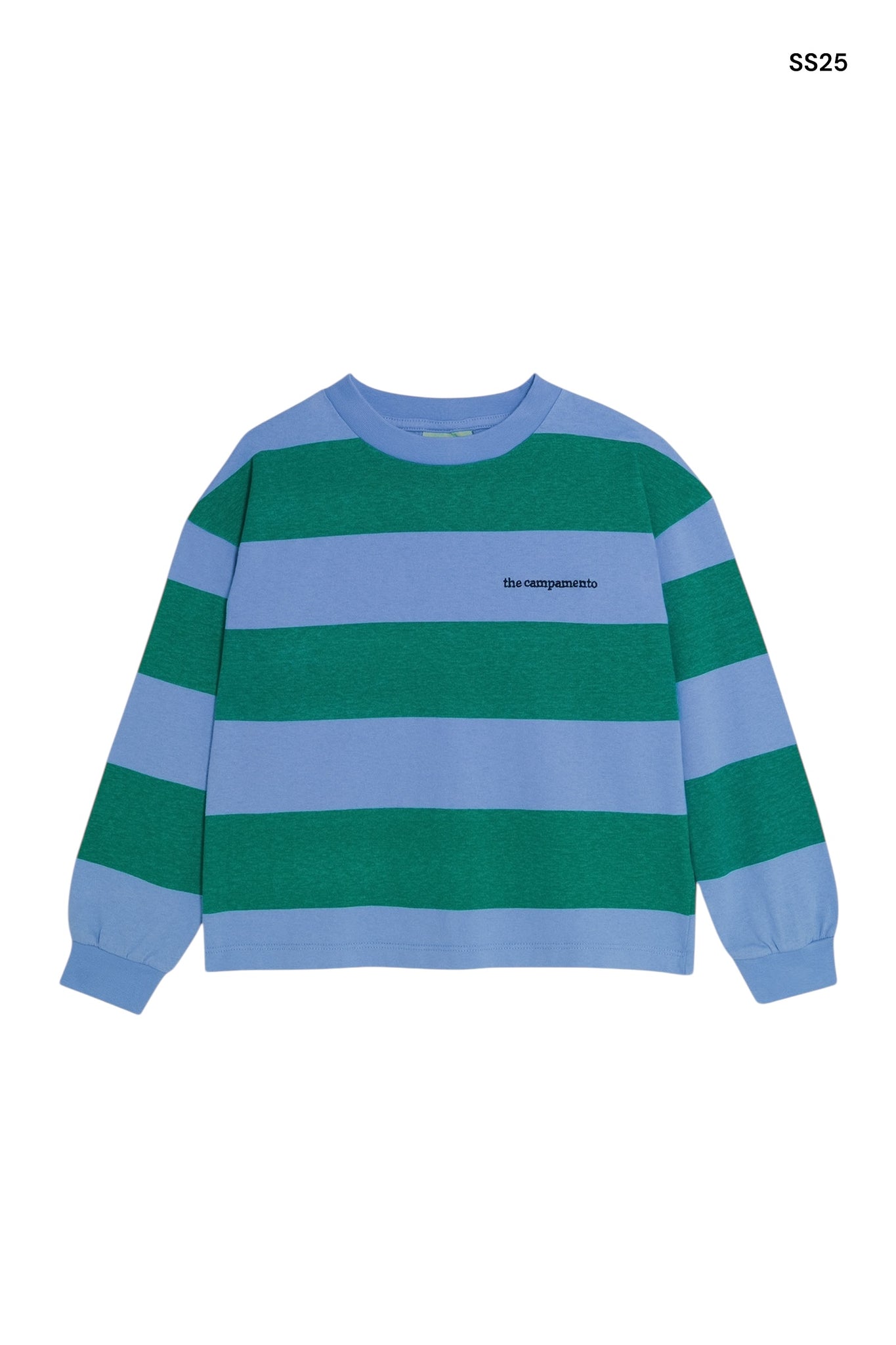 T-shirt a righe verdi e blu per bambini