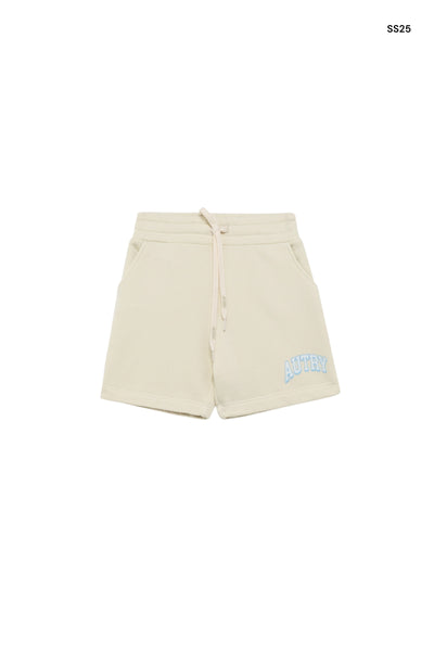 Short in felpa burro con logo per bambini