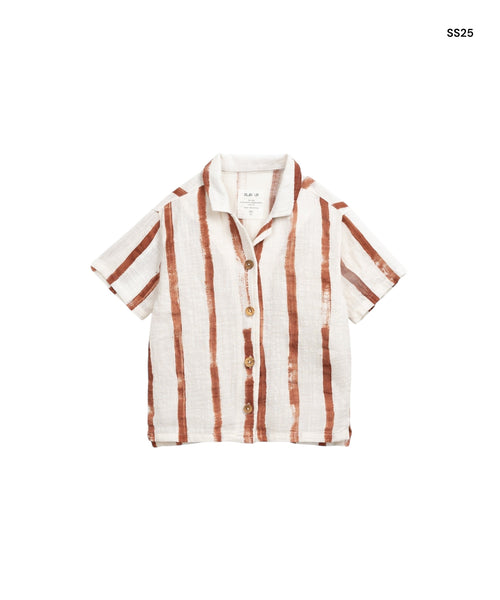 Camicia a righe ruggine per bambino