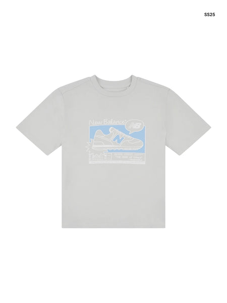 T-shirt grigia con stampa per bambino