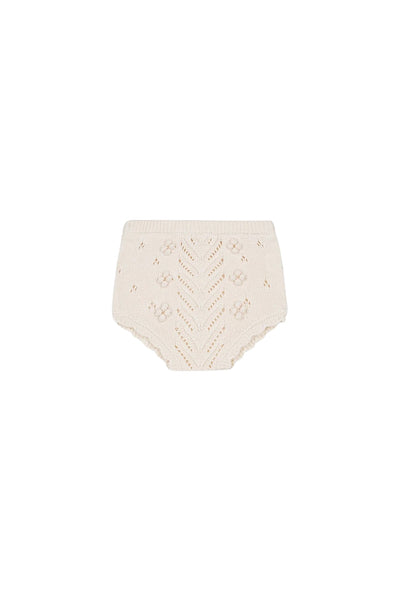 Culotte panna lavorata a maglia per neonata