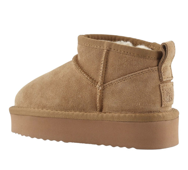 Stivale basso tan con suola platform per bambini