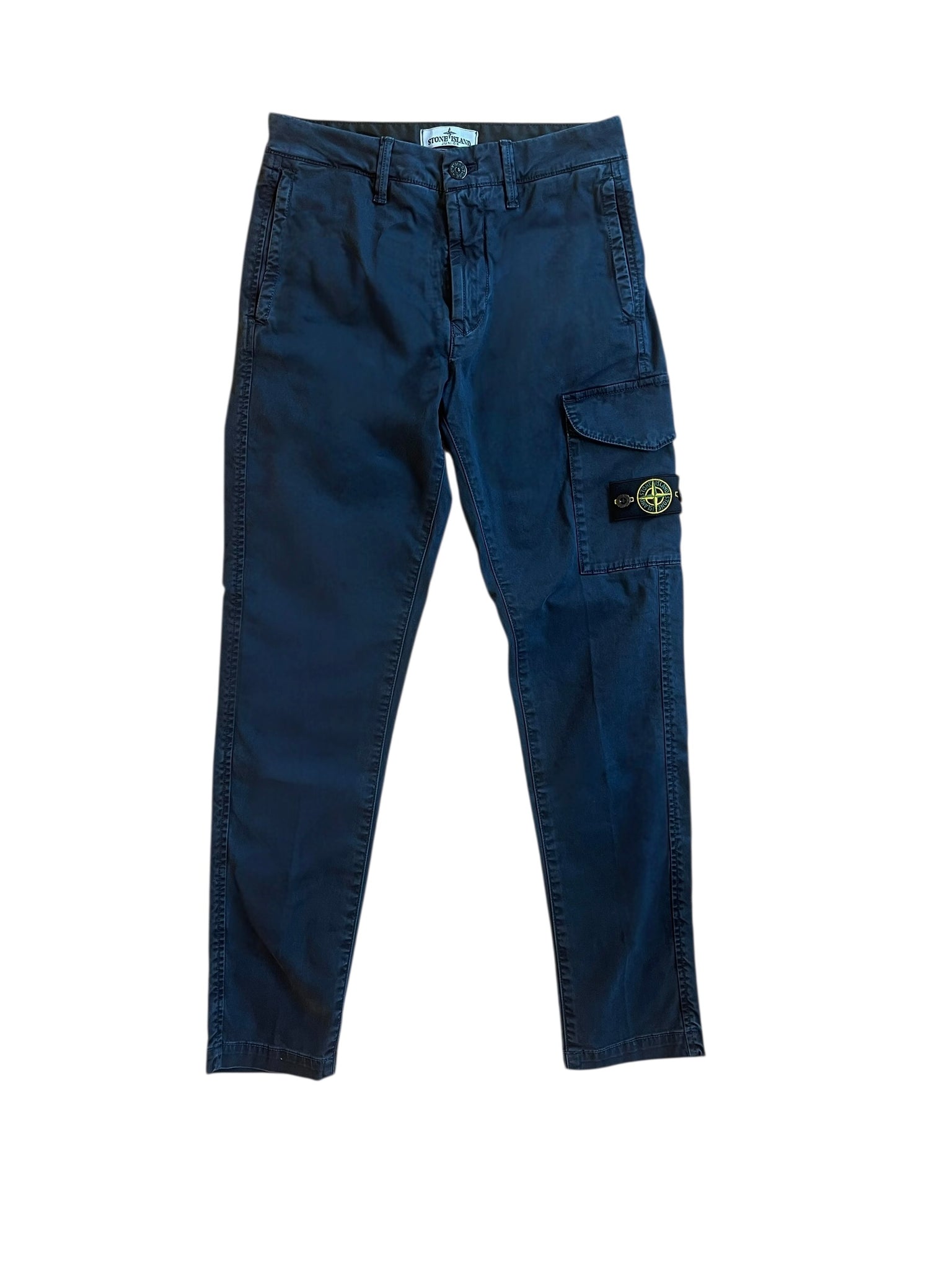 Pantalone cargo blu con logo per bambino