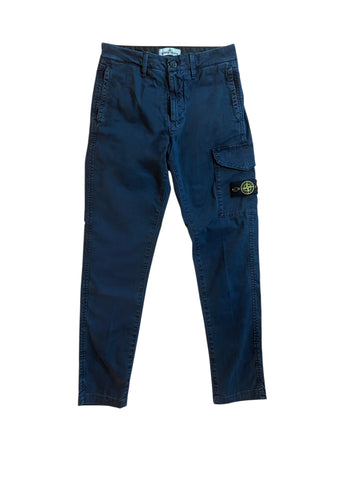 Pantalone cargo blu con logo per bambino