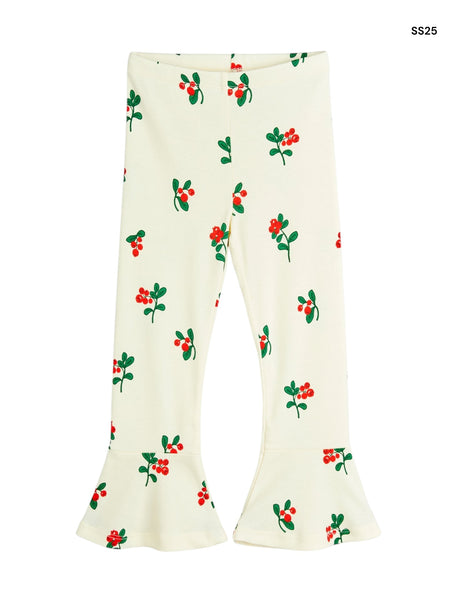 Leggings crema con mirtilli rossi per neonata e bambina