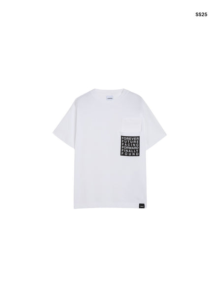 T-shirt bianca con taschino per bambino
