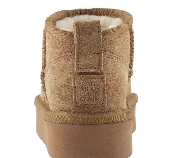 Stivale basso tan con suola platform per bambini