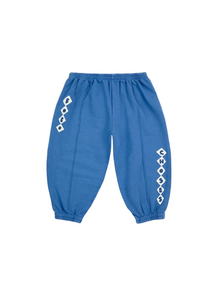 Pantalone in felpa blu con logo per neonato