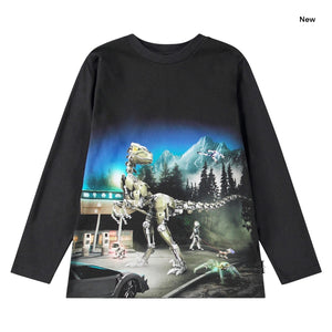 T-shirt nera con stampa per bambino