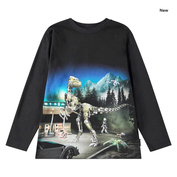 T-shirt nera con stampa per bambino