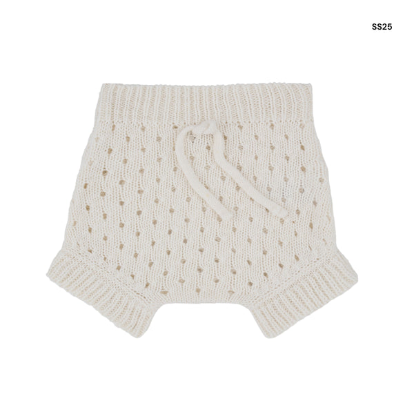 Culotte panna lavorata a maglia per neonata