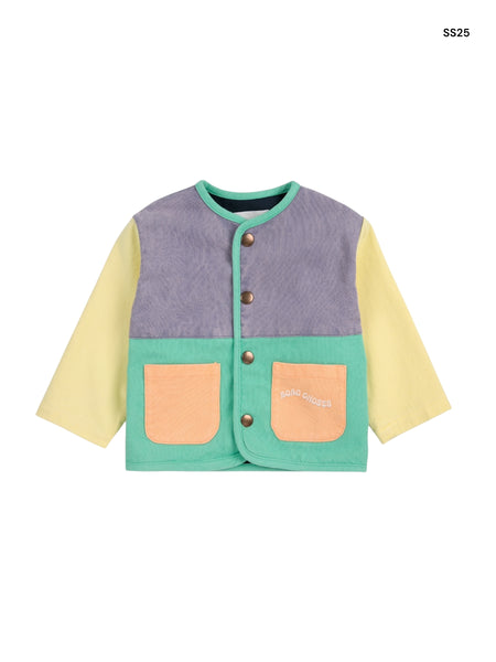 Giacca color block multicolor per neonati
