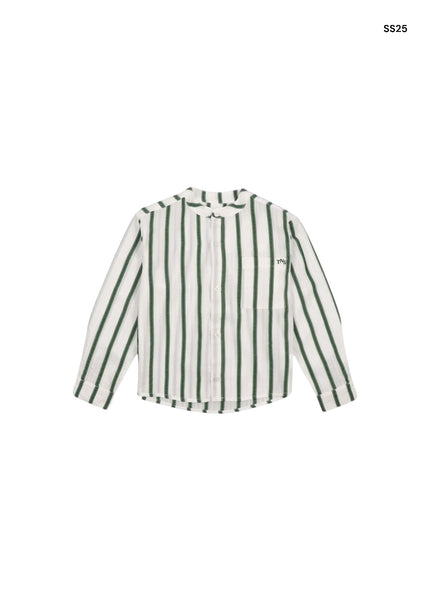 Camicia bianca a righe verdi per bambino