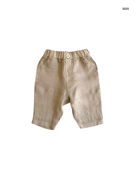 Pantalone in lino sabbia per neonato