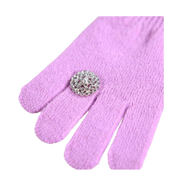 Guanti rosa con applicazione per bambina