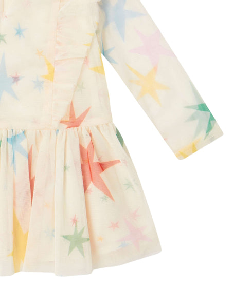 Abito in tulle con stelle multicolor per neonata