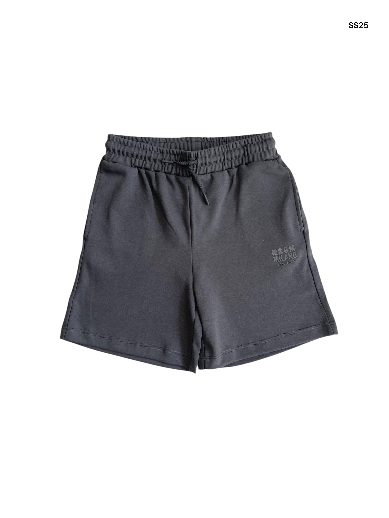 Bermuda in felpa nero con logo per bambini
