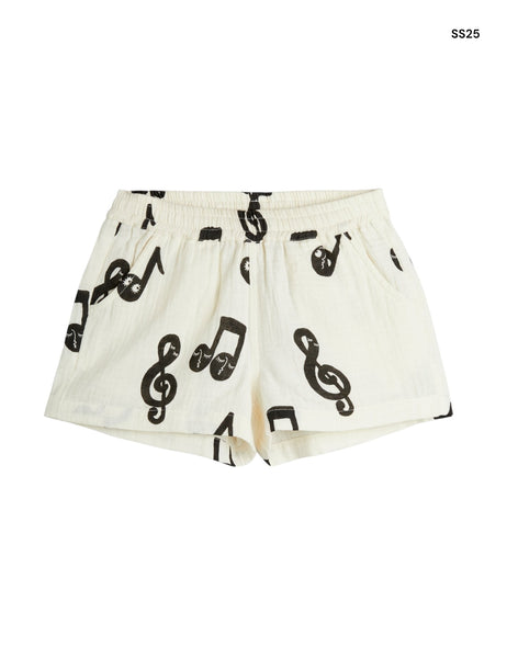 Short panna con note musicali per neonati e bambini