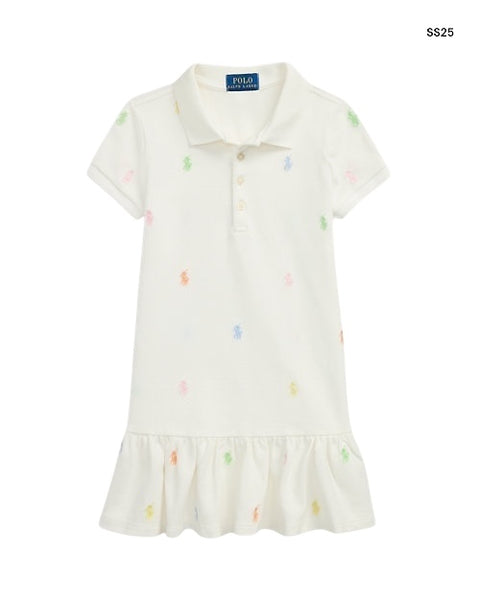Abito polo bianco per neonata e bambina