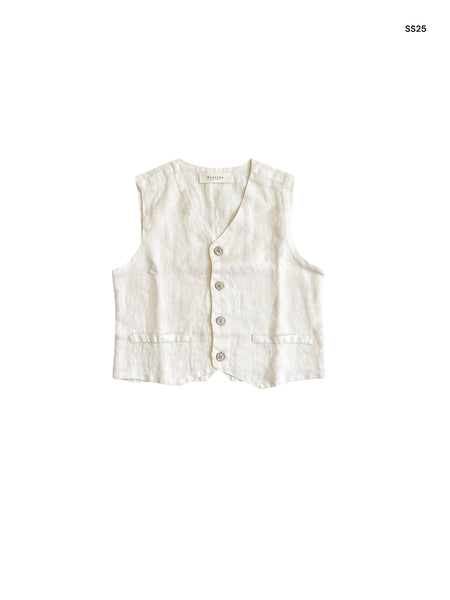 Gilet in lino avorio per bambino