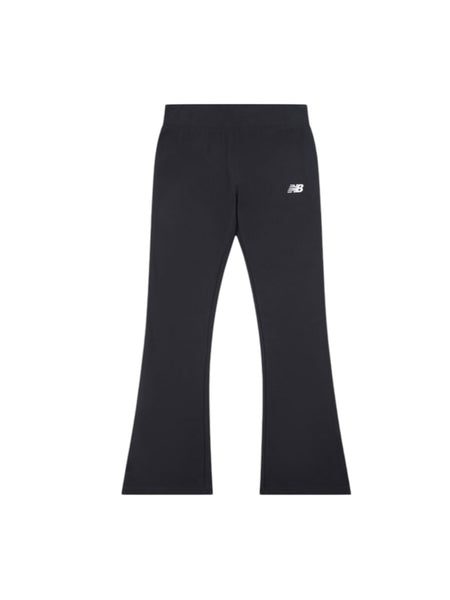 Leggings a zampa nero con logo per bambina