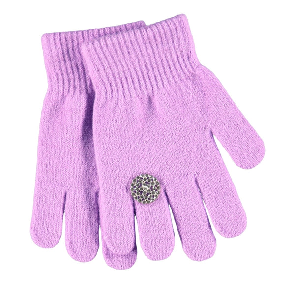 Guanti rosa con applicazione per bambina