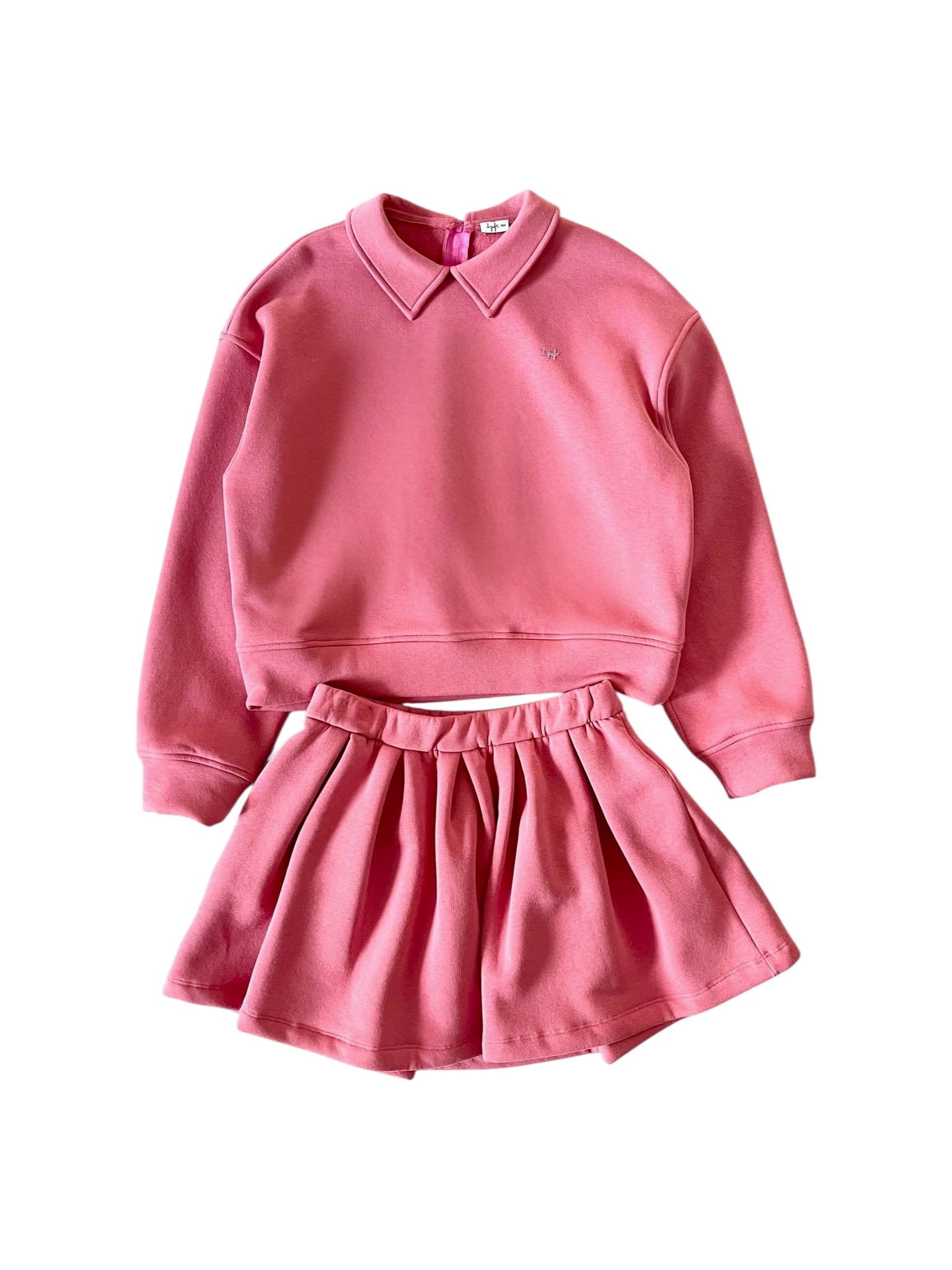 Completo rosso in felpa per bambina